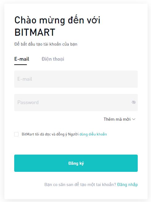 Đánh giá BitMart - Quy trình đăng ký