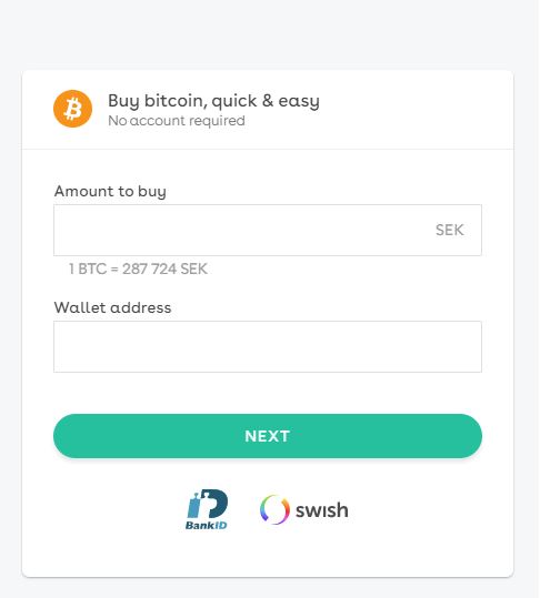Thanh toán Bitcoin bằng Swish tại Safello