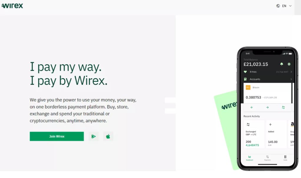 Wirex - Nền tảng mua, bán, trao đổi và chi tiêu tiền điện tử