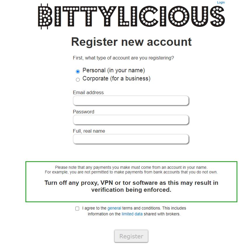 Quy trình đăng ký bittylicious