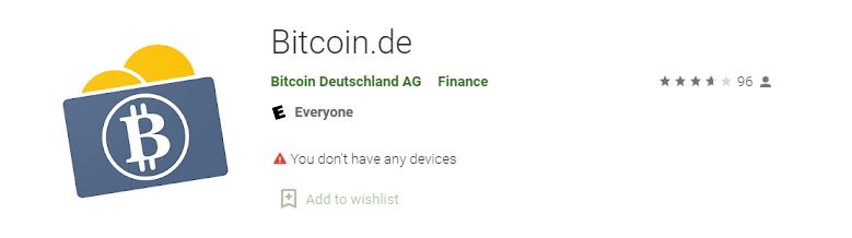 Ứng dụng di động Bitcoin.de