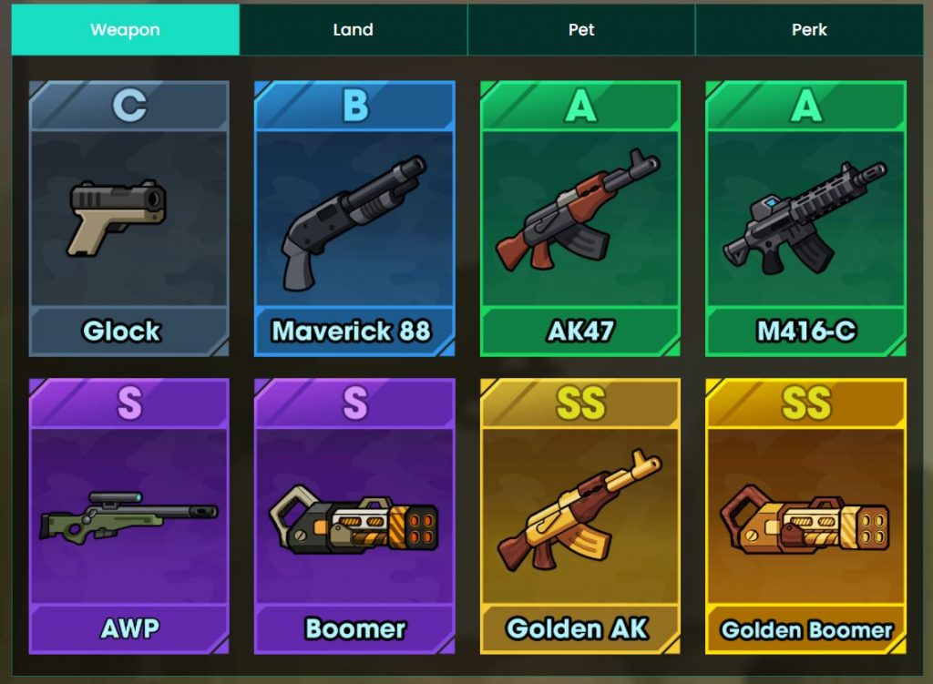 Các loại trang bị vũ khí hỗ trợ người chơi