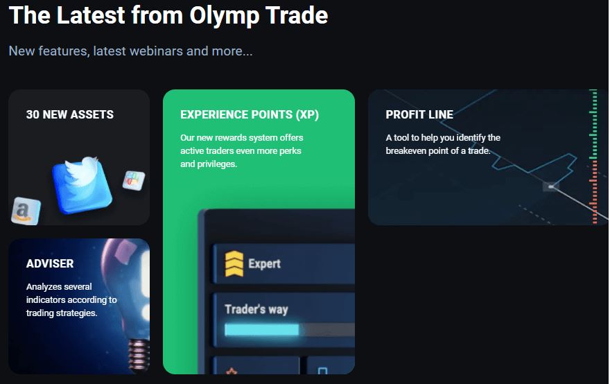 Các dịch vụ do Olymp Trade cung cấp