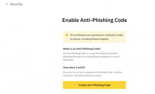 Chọn Tạo Anti-phishing code