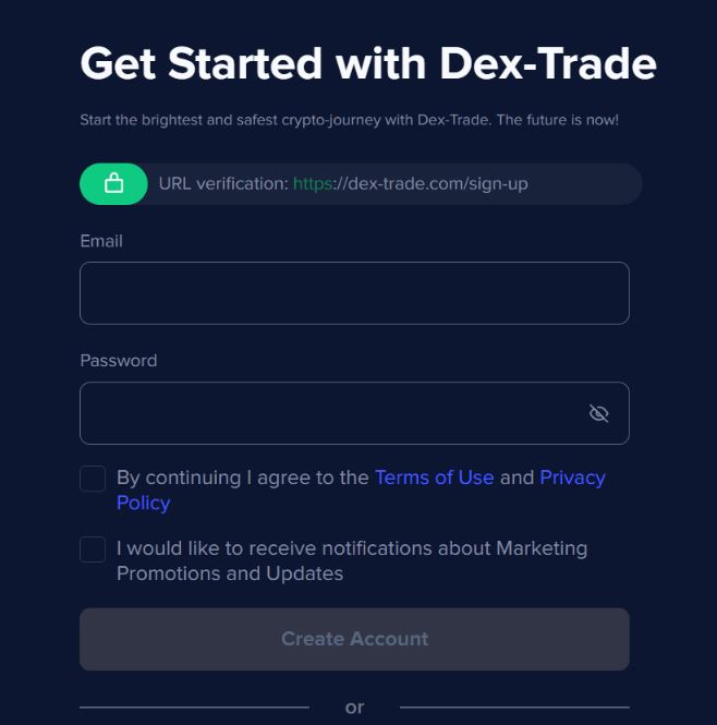 Làm cách nào để đăng ký trên Dex –Trade?