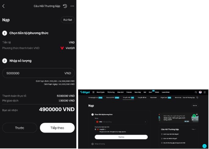 nhap tien xac nhan bitget